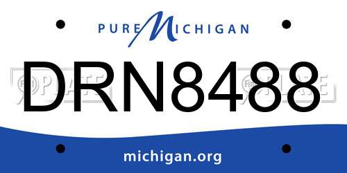 DRN8488 Michigan License Plate