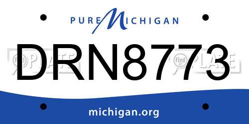 DRN8773 Michigan License Plate