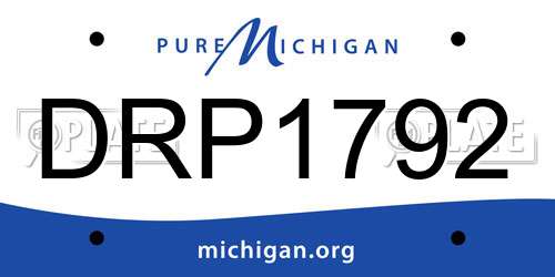 DRP1792 Michigan License Plate