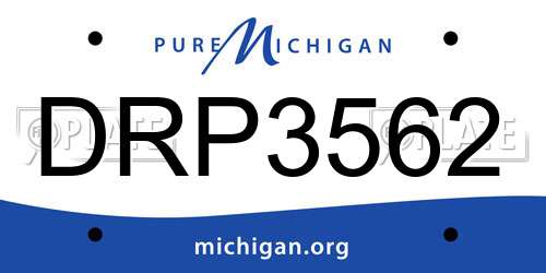 DRP3562 Michigan License Plate