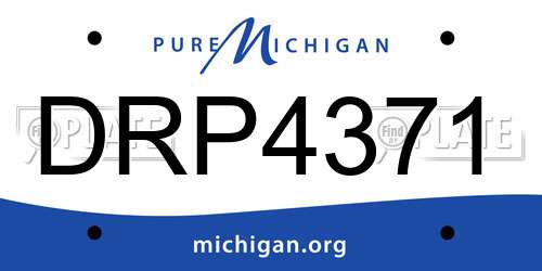 DRP4371 Michigan License Plate