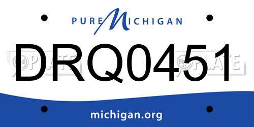 DRQ0451 Michigan License Plate