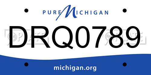 DRQ0789 Michigan License Plate