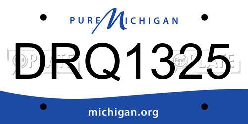 DRQ1325 Michigan License Plate