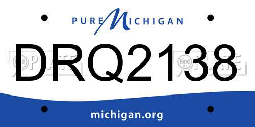 DRQ2138 Michigan License Plate