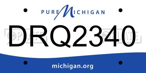 DRQ2340 Michigan License Plate