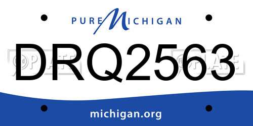 DRQ2563 Michigan License Plate