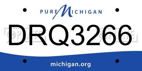 DRQ3266 Michigan License Plate