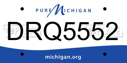 DRQ5552 Michigan License Plate