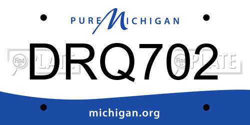 DRQ702 Michigan License Plate
