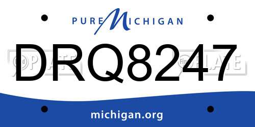 DRQ8247 Michigan License Plate