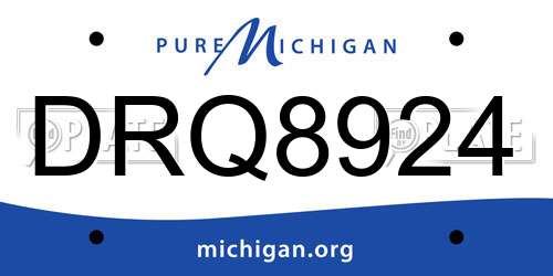 DRQ8924 Michigan License Plate