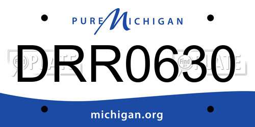 DRR0630 Michigan License Plate