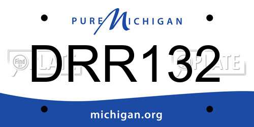 DRR132 Michigan License Plate