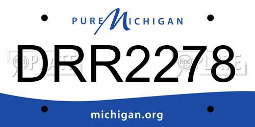 DRR2278 Michigan License Plate