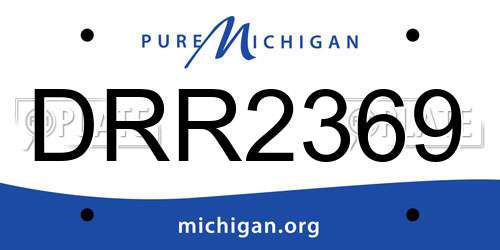 DRR2369 Michigan License Plate