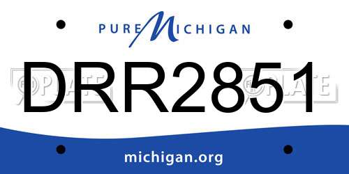 DRR2851 Michigan License Plate