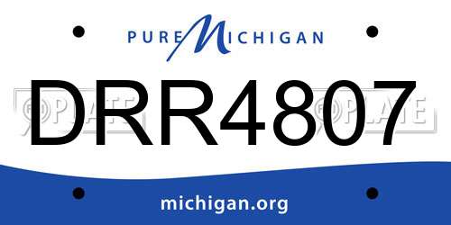 DRR4807 Michigan License Plate