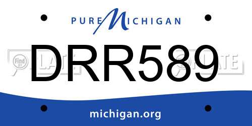 DRR589 Michigan License Plate