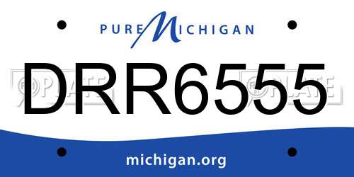 DRR6555 Michigan License Plate