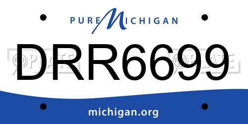 DRR6699 Michigan License Plate