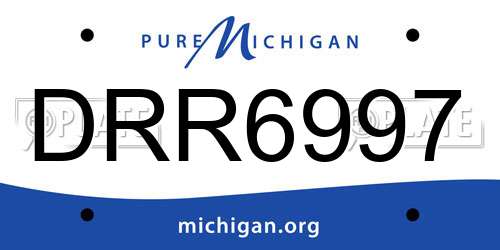 DRR6997 Michigan License Plate
