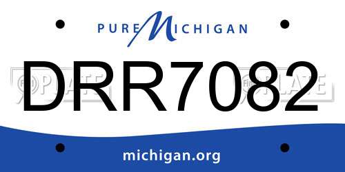 DRR7082 Michigan License Plate