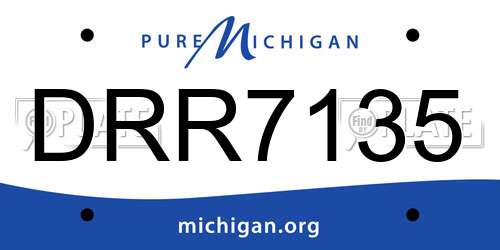 DRR7135 Michigan License Plate