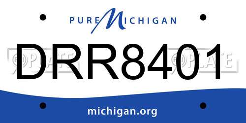 DRR8401 Michigan License Plate
