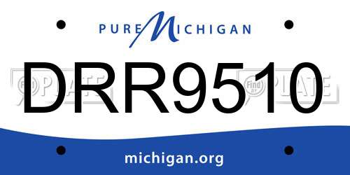 DRR9510 Michigan License Plate