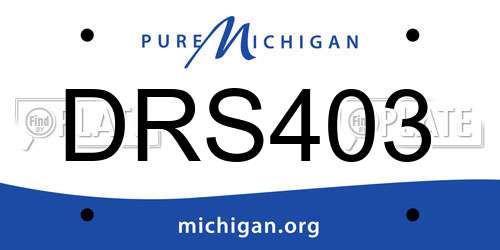 DRS403 Michigan License Plate