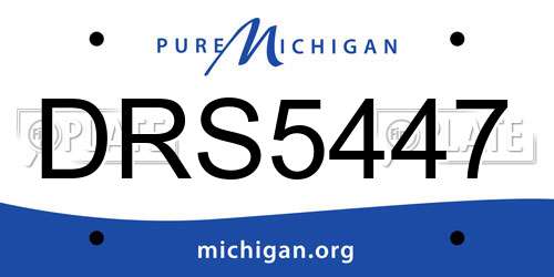DRS5447 Michigan License Plate