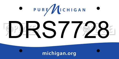 DRS7728 Michigan License Plate
