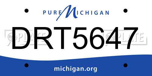 DRT5647 Michigan License Plate