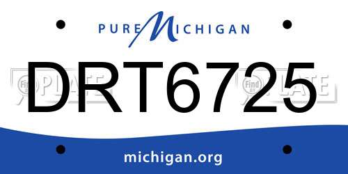 DRT6725 Michigan License Plate