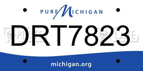 DRT7823 Michigan License Plate