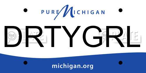 DRTYGRL Michigan License Plate