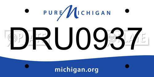 DRU0937 Michigan License Plate