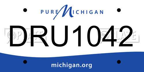 DRU1042 Michigan License Plate