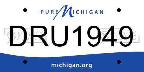DRU1949 Michigan License Plate