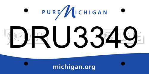 DRU3349 Michigan License Plate