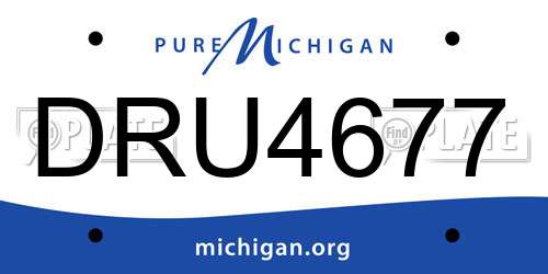 DRU4677 Michigan License Plate