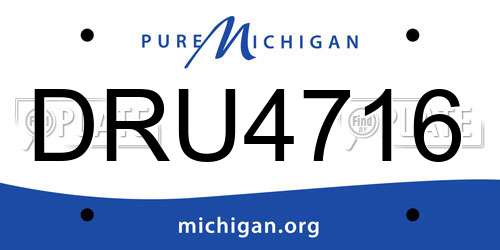 DRU4716 Michigan License Plate