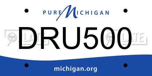 DRU500 Michigan License Plate