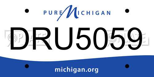 DRU5059 Michigan License Plate