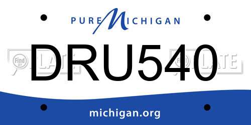 DRU540 Michigan License Plate