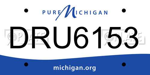DRU6153 Michigan License Plate