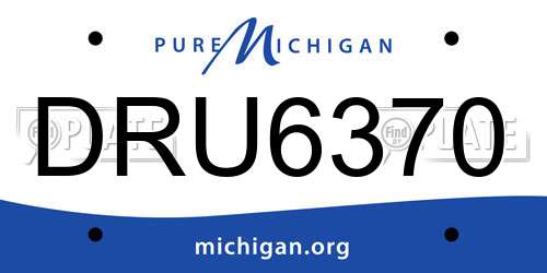 DRU6370 Michigan License Plate