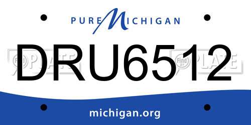 DRU6512 Michigan License Plate