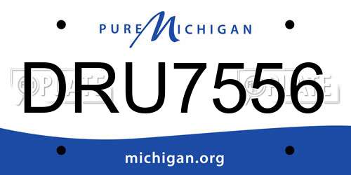 DRU7556 Michigan License Plate